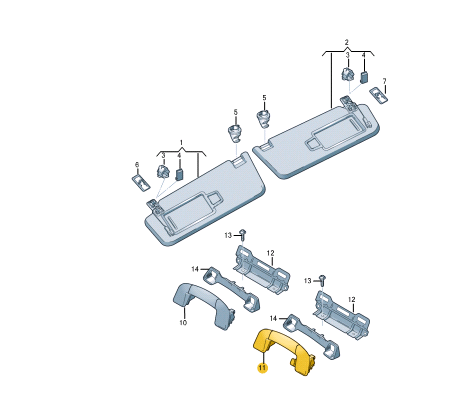 NEW VW TIGUAN AD REAR ROOF GRAB HANDLE 5NA857643D82V ORIGINAL
