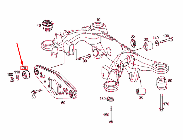 NEW MB E W211 FRONT CROSS STABILIZER RUBBER BUSHING A2113510842 ORIGINAL