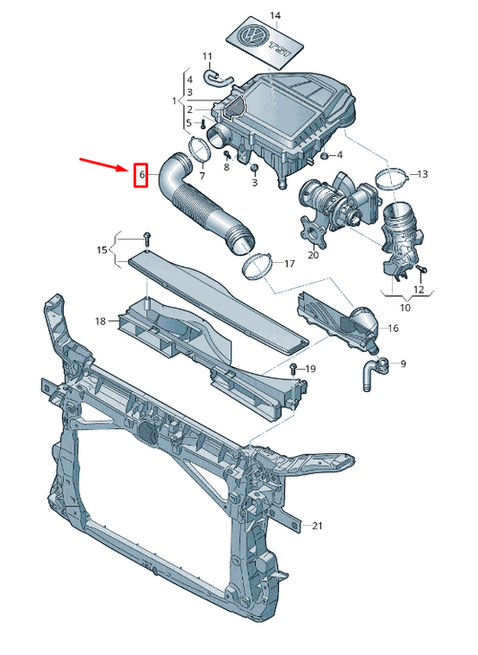 NEW VW TOURAN 5T ENGINE AIR GUIDE 5QA129618D ORIGINAL