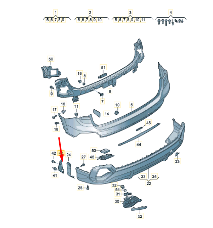 new audi q3 f3 sportback rear bumper right adapter 83f807530 original