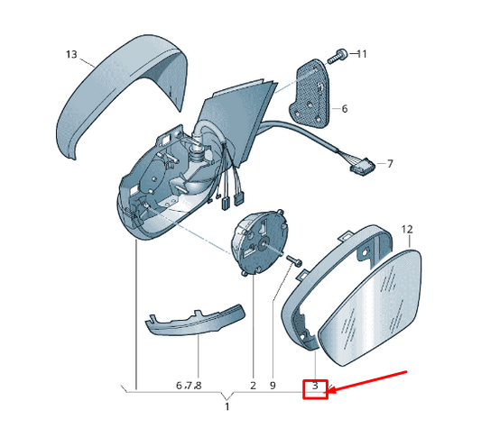 new skoda kamiq right exterior mirror bezel 654857532 original