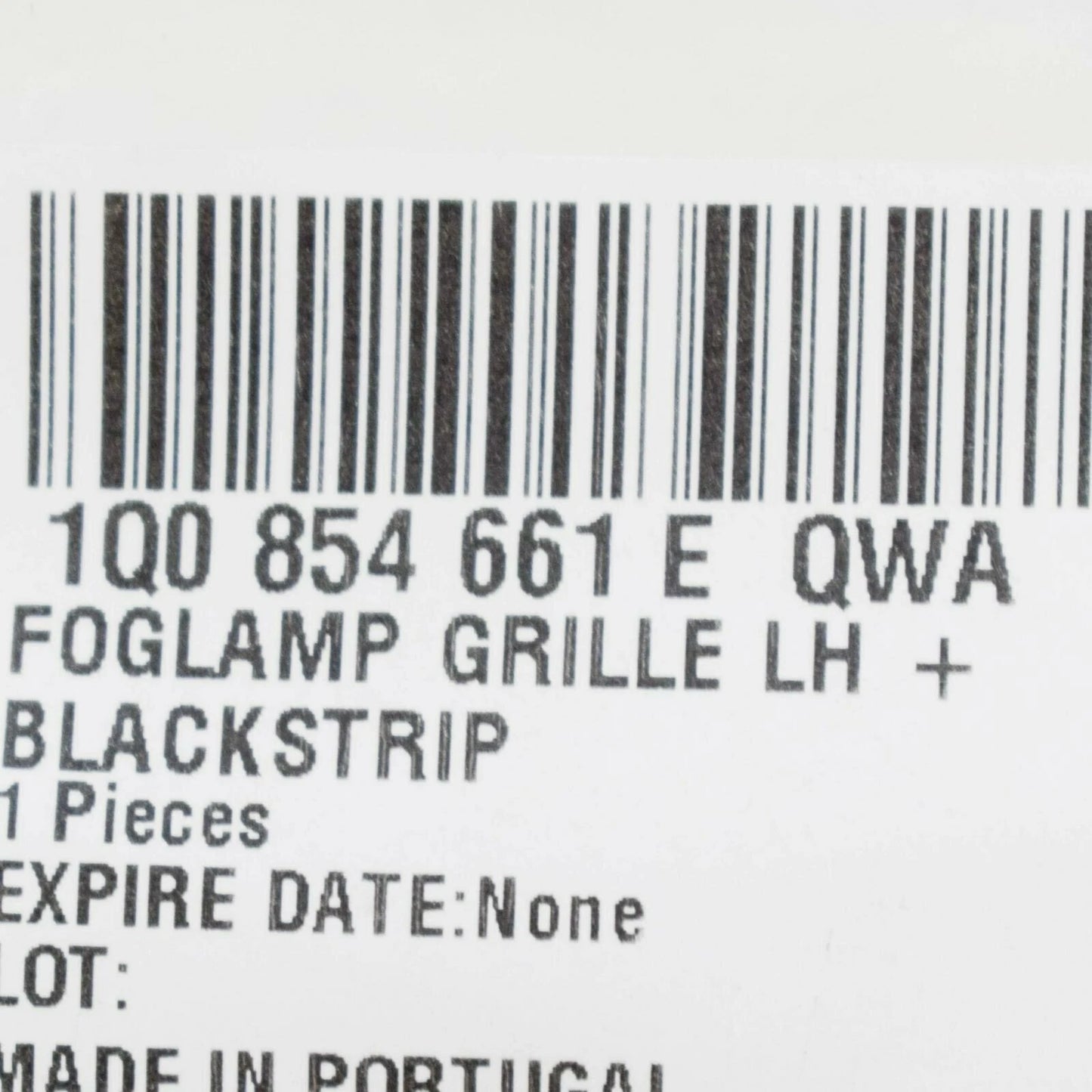 NEW VOLKSWAGEN EOS 1F7 1F8 FRONT BUMPER LEFT GRILLE 1Q0854661EQWA ORIGINAL