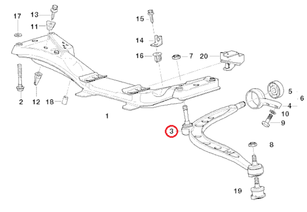 new bmw 3 e36 front left lower control arm 31126758513 6758513 318i original