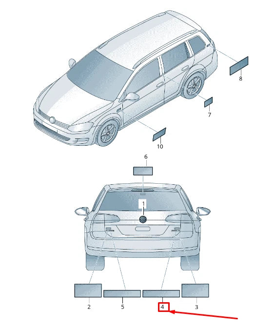 NEW VW GOLF SPORTSVAN AM REAR TRUNK LID INSCRIPTION 5G9853675TCWB ORIGINAL