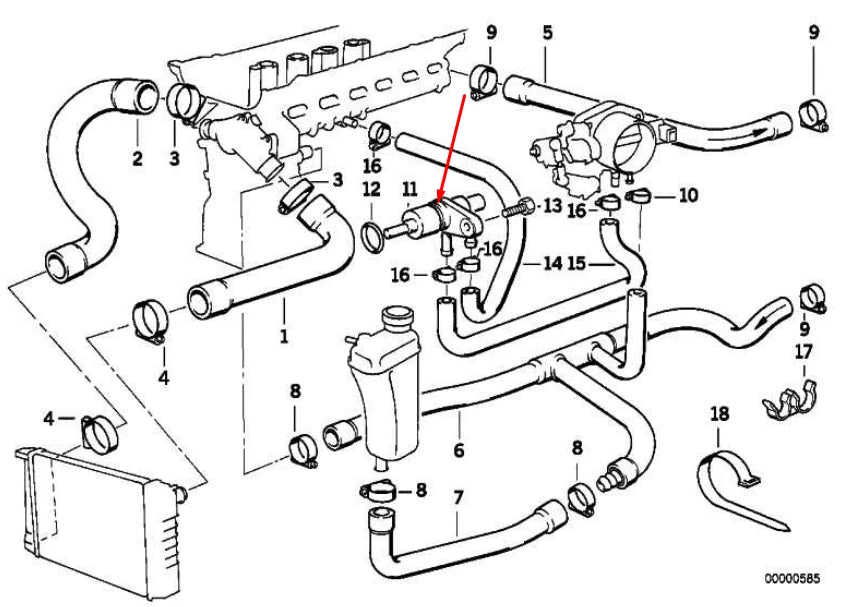 NEW BMW 3 E36 AUXILIARY THERMOSTAT 13541730682 1730682 2.5 PETROL 141KW ORIGINAL