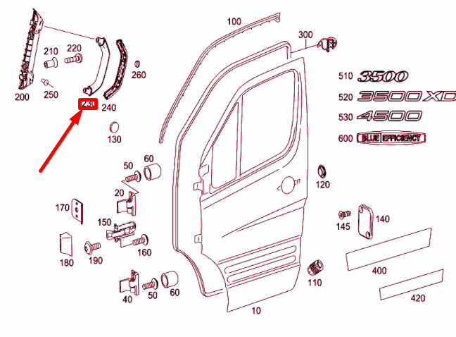 NEW MB SPRINTER W906 INTERIOR PILLAR GRIP HANDLE A90681501367J69 ORIGINAL