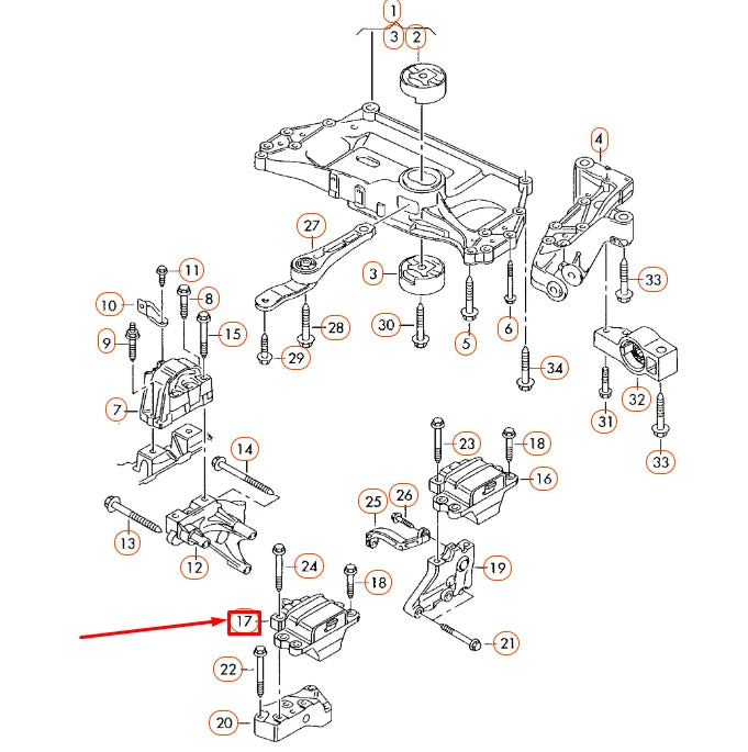 NEW AUDI A3 8P LEFT GEARBOX MOUNTING 1K0199555R