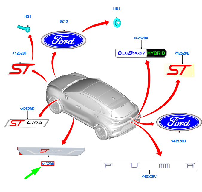 new ford puma mk2 front door scuff plate 2628136 l1tj-132k14-ba original