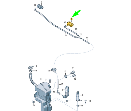 new audi q3 8u windscreen left heated spray nozzle 8u0955987a original