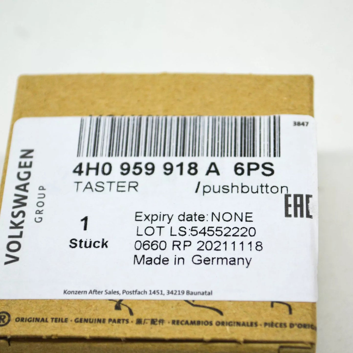 NEW AUDI A4 B9 AVANT FRONT RIGHT SEAT MASSAGE PUSH BUTTON 4H0959918A6PS