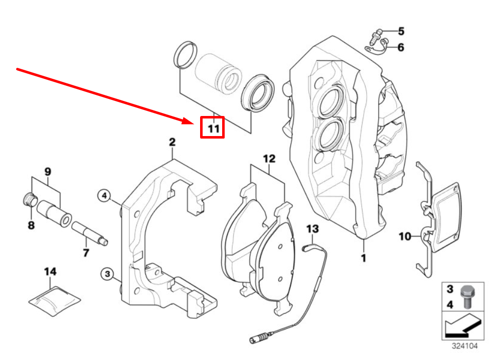 new bmw x5 e70 front caliper rebuild kit 34116763995 6763995 original