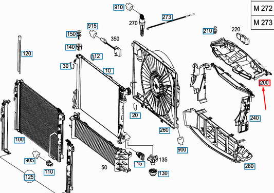 new mercedes-benz e w212 top fan shroud a2125000155 original