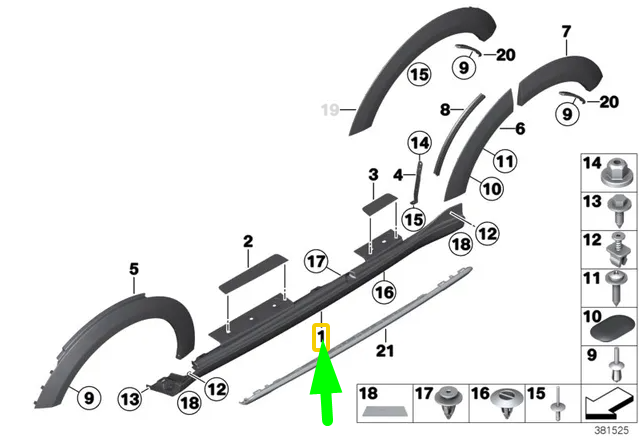 new mini countryman r60 left side sideskirt door sill cover 51779801887 original