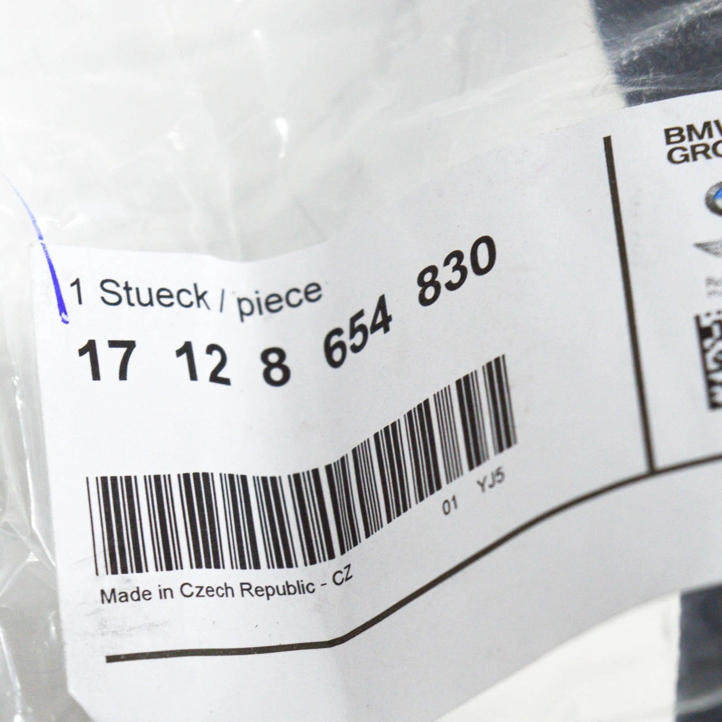 NEW BMW 3 G20 WATER COOLANT PIPE HOSE 17128654830 8654830 ORIGINAL