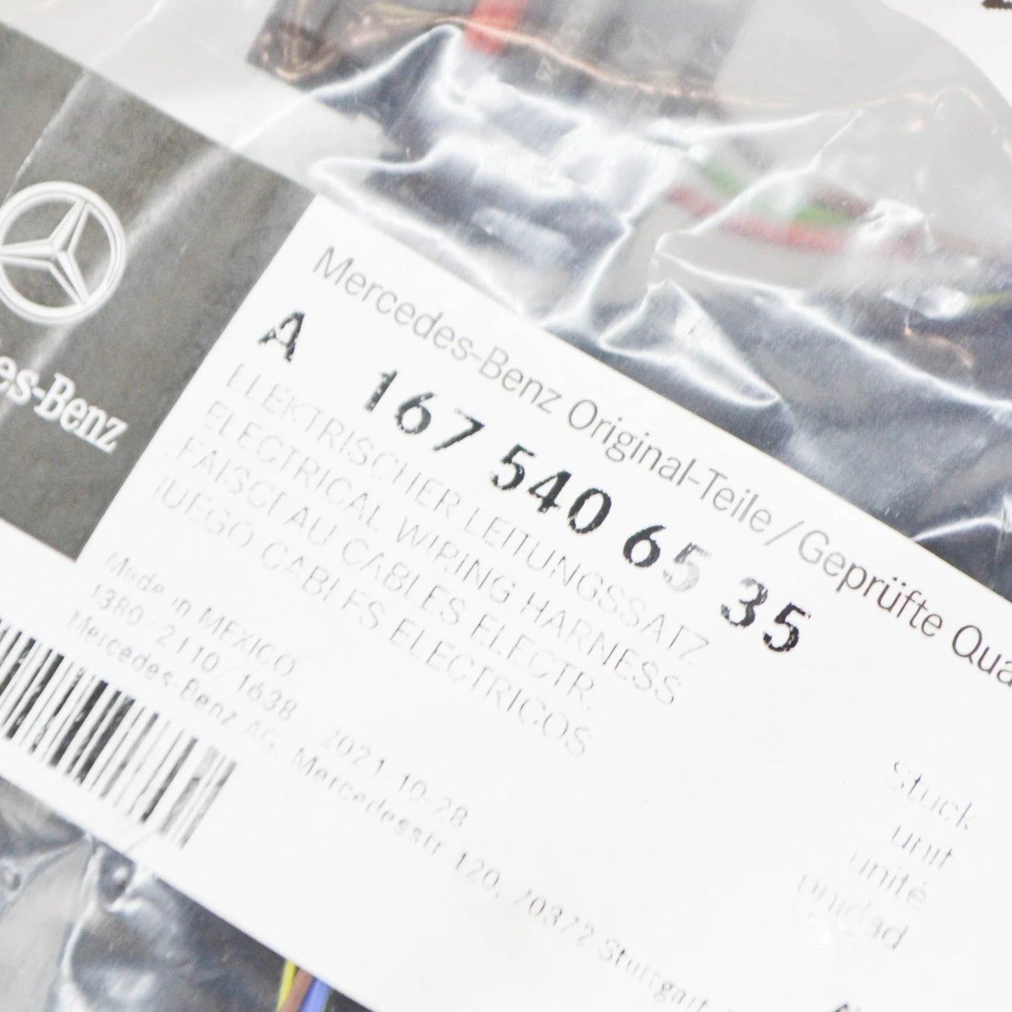 NEW MB GLE W167 REAR BUMPER ELECTRICAL WIRING HARNESS A1675406535 ORIGINAL