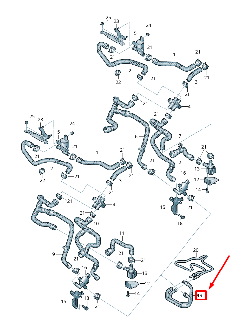 NEW AUDI A4 AVANT B8 HVAC HEATER HOSE 8K0819337A ORIGINAL