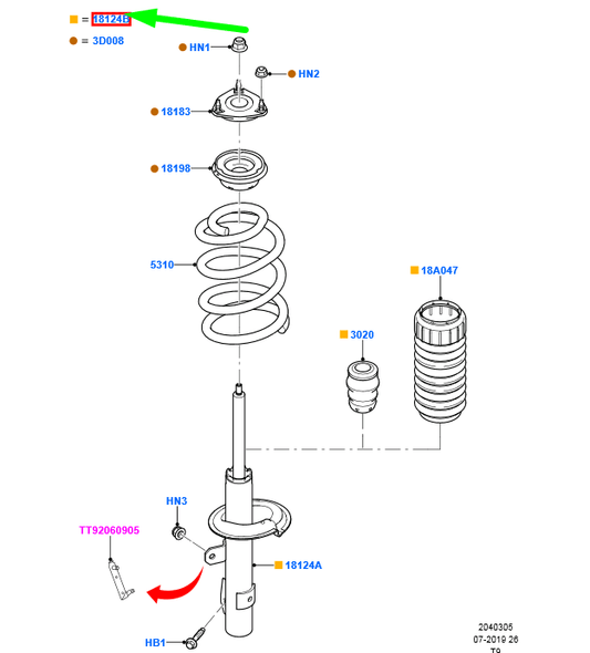 new ford transit mk3 front shock absorber 1466420 6c11-18045-aaf original