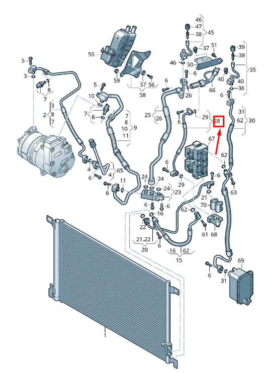 NEW AUDI E-TRON GE A/C REFRIGERANT LINE 4KE816704F ORIGINAL