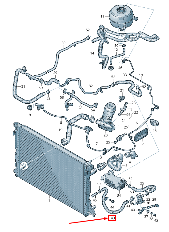 NEW AUDI A6 4A C8 ENGINE COOLANT HOSE 4K0121447AQ ORIGINAL