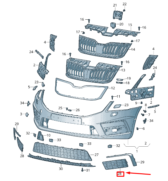 new skoda octavia 5e mk3 front left fog lamp cover 5e0807681h9b9 original
