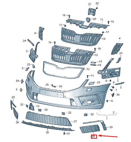 new skoda octavia 5e mk3 front left fog lamp cover 5e0807681h9b9 original
