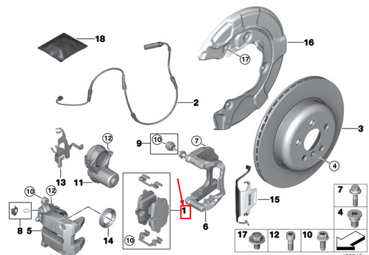 new bmw x3 m f97 rear brake pads repair kit 34208093728 original