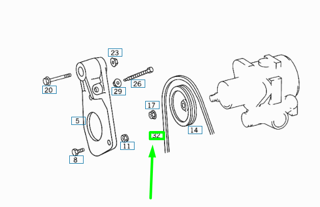 NEW MERCEDES-BENZ S W126 REFRIGERANT COMPRESSOR V-BELT A0049970592 ORIGINAL