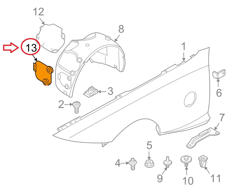 NEW BMW Z4 E85 FRONT RIGHT WHEEL ARCH COVER 51717056404 ORIGINAL