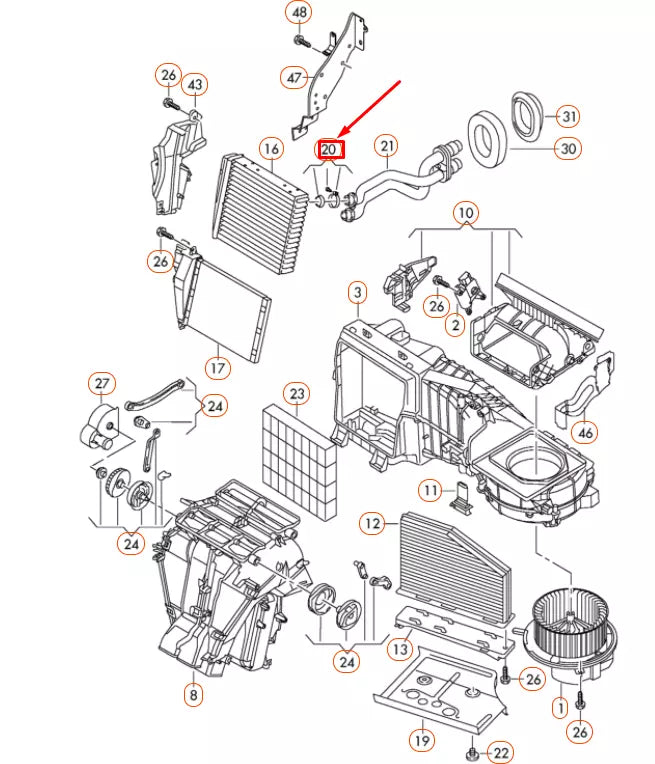 NEW AUDI A3 8P HEATER CORE PIPE GASKET SET 8E0898380