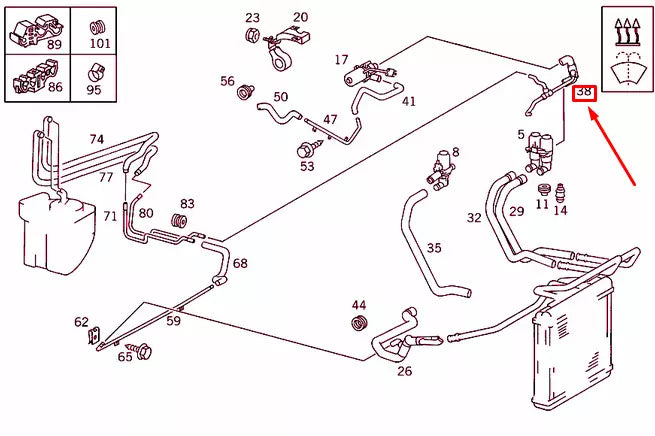 NEW MERCEDES-BENZ SL R129 RECIRCULATING PUMP HOSE A1298322994 ORIGINAL