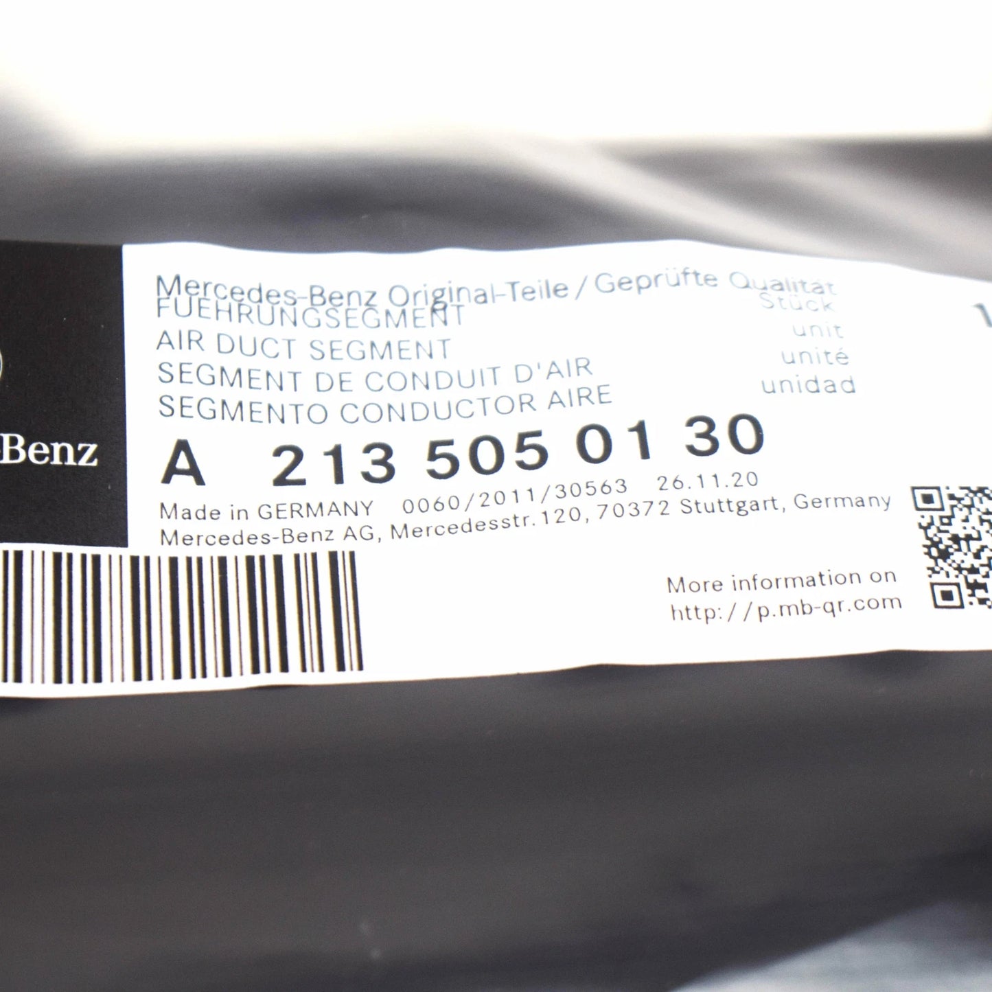 NEW MERCEDES-BENZ E-CLASS W213 RADIATOR AIR DUCT SEGMENT A2135050130 ORIGINAL