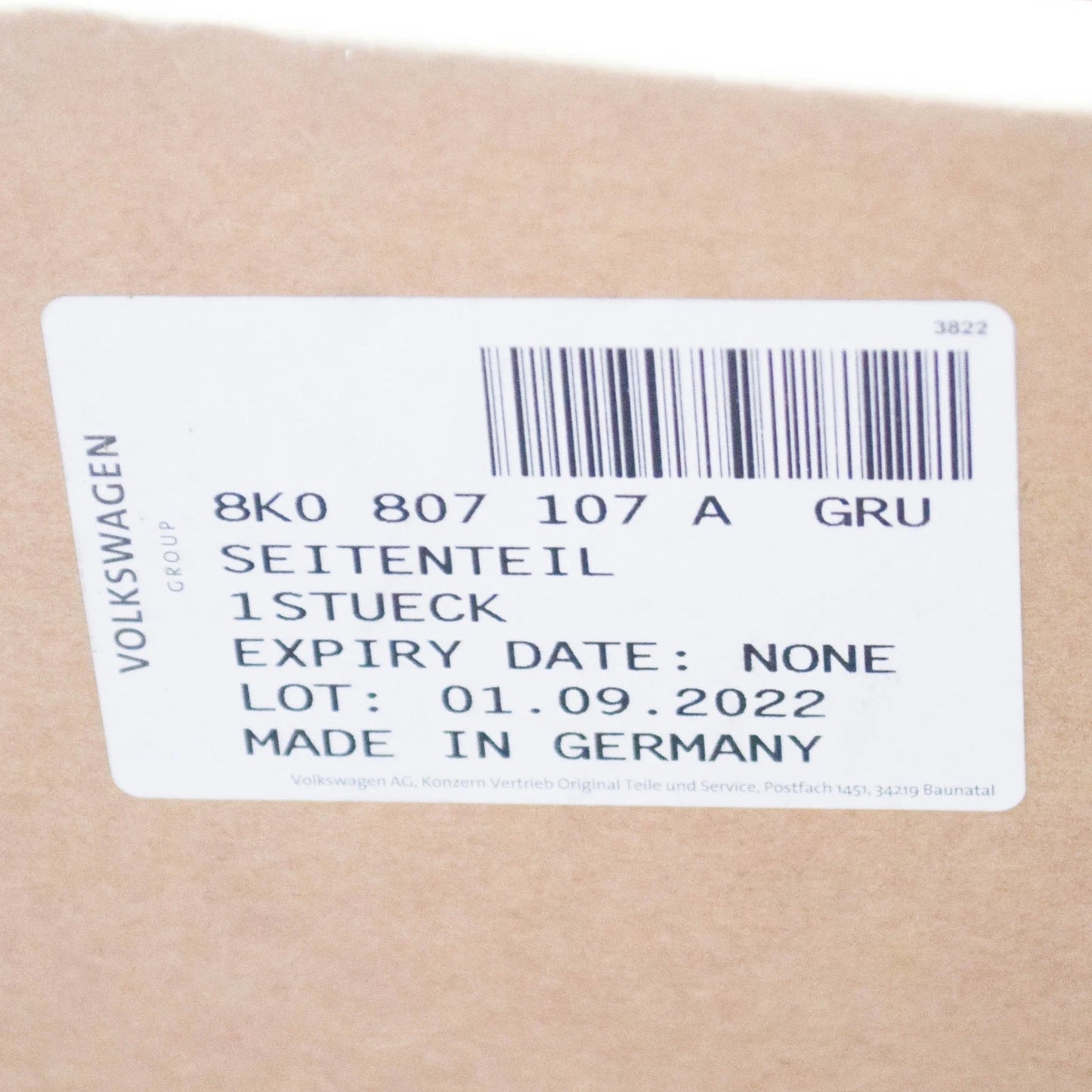 NEW AUDI A4 ALLROAD QUATTRO B8 FRONT BUMPER LEFT COVER 8K0807107AGRU ORIGINAL