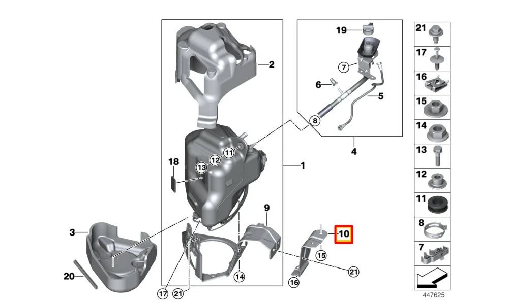 NEW BMW X5 F15 ACTIVE TANK METAL BRACKET 16197320526 ORIGINAL