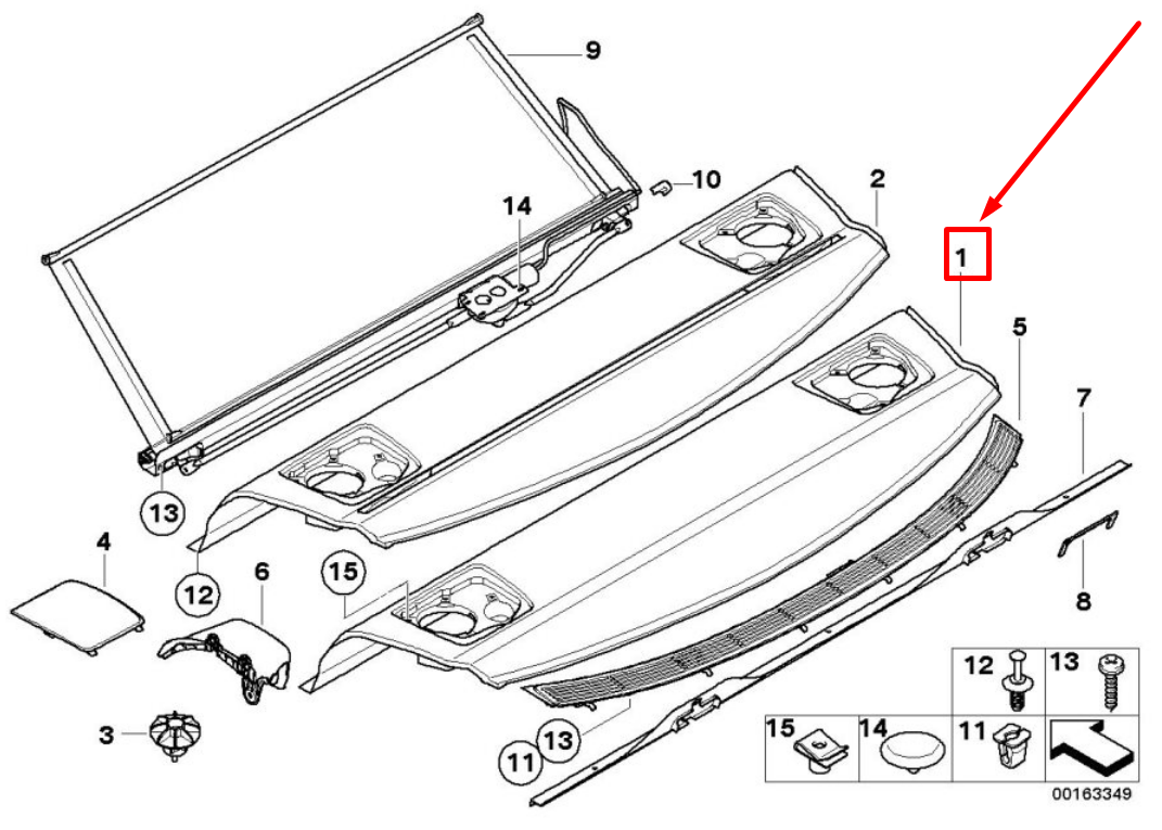 new bmw 3 coupe e92 rear window shelf 6956522 51466956522 original