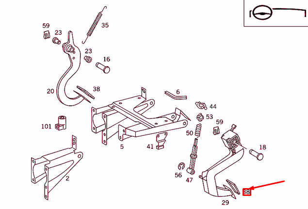 NEW MERCEDES-BENZ VITO 638 BRAKE PEDAL PAD LHD A6382920082 ORIGINAL