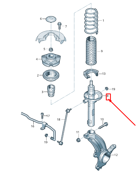 new skoda kamiq front gas shock absorber 2q0413032bg original