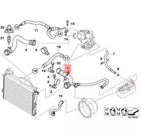 NEW BMW 7 E38 COOLING RETURN PIPE HOSE 740I PETROL 11531711885 ORIGINAL