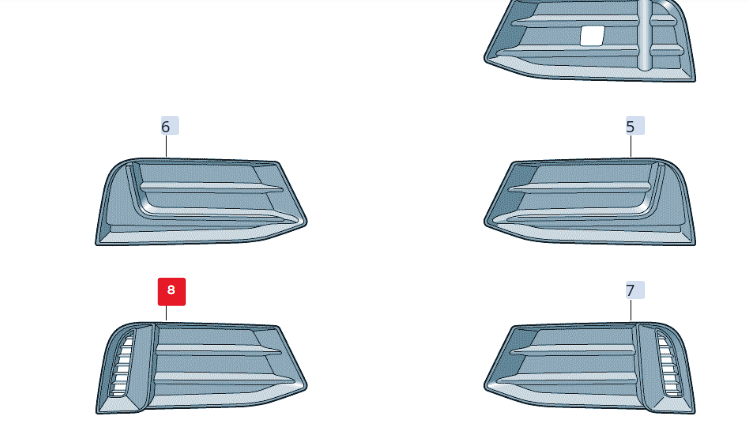 NEW AUDI A3 CABRIO 8V FRONT RIGHT AIR GUIDE GRILLE 8V5807672ESM ORIGINAL