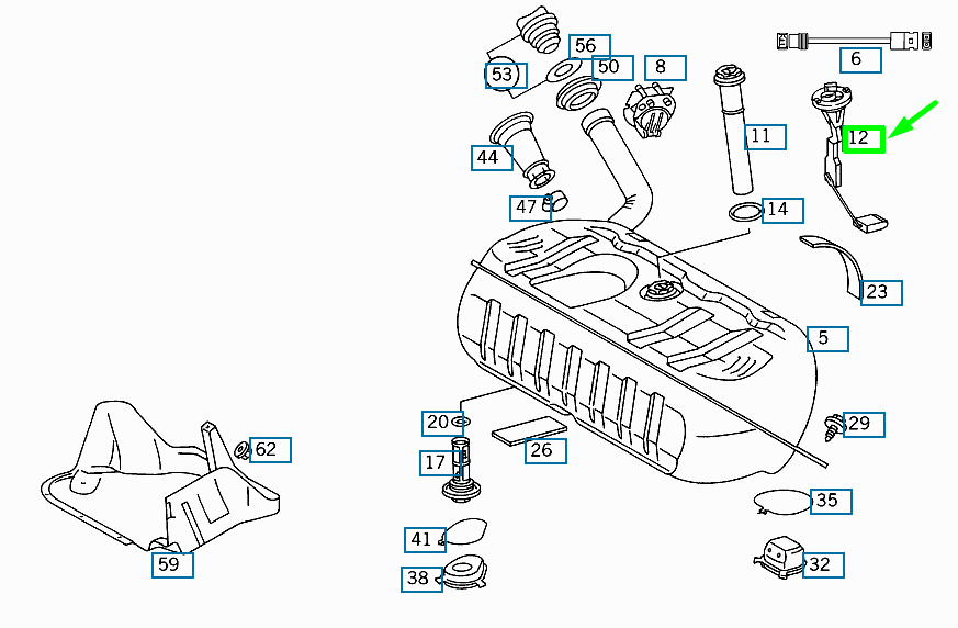 NEW MERCEDES-BENZ SL R129 FUEL TANK SENDER UNIT A1295421017 ORIGINAL