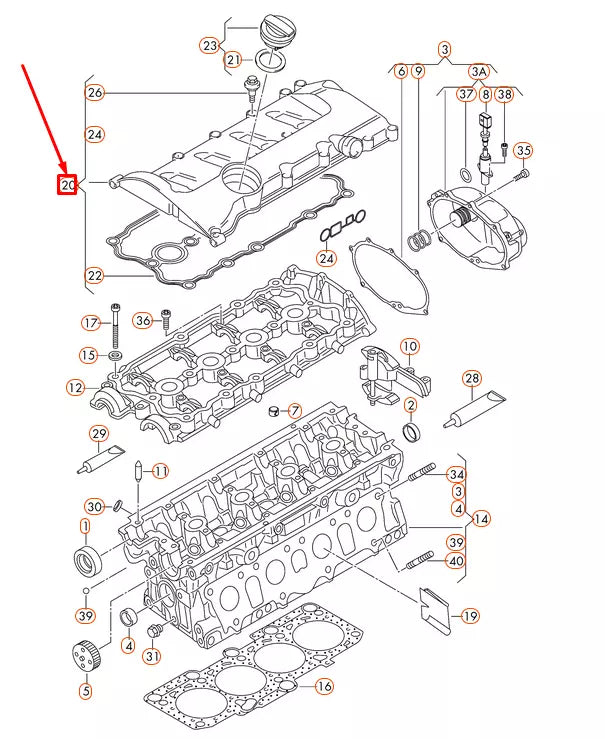 NEW AUDI A4 8E B7 ENGINE VALVE COVER 06D103469N ORIGINAL