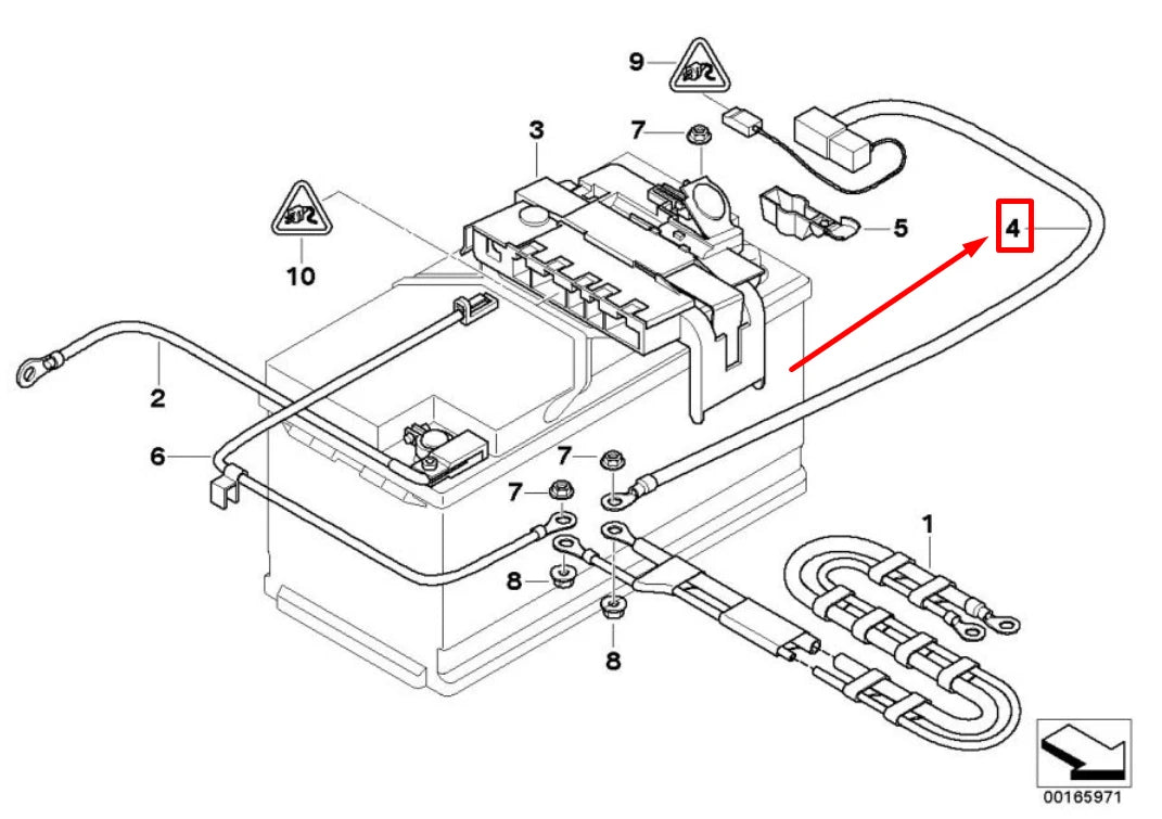NEW BMW Z4 ROADSTER E89 POSITIVE BATTERY CABLE 61129165850 9165850 ORIGINAL
