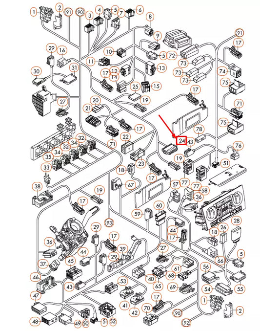 NEW AUDI A3 8P FLAT CONTACT HOUSING 6 PIN 893971636 ORIGINAL