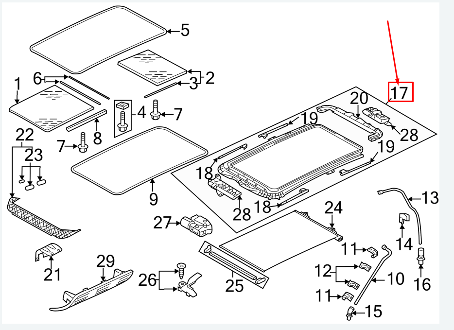 new volkswagen jetta mk6 sunroof frame 1k9877049a original