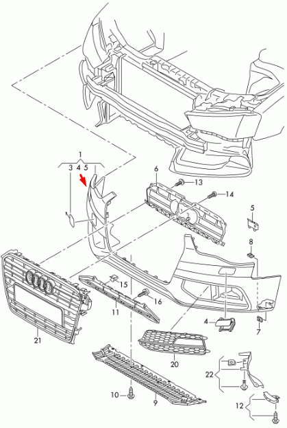new audi a4 b8 front bumper 8k0807065fgru 8k0807065f gru original