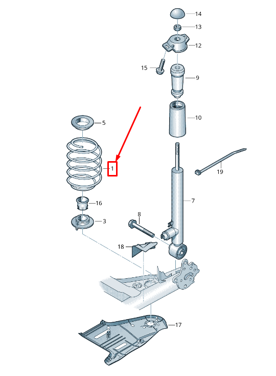 new skoda octavia 5e mk3 rear coil spring 5q0511121aj original
