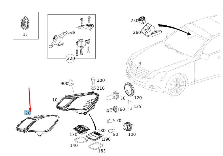 new mb e w212 front right lamp housing seal frame gasket a212826129164 original