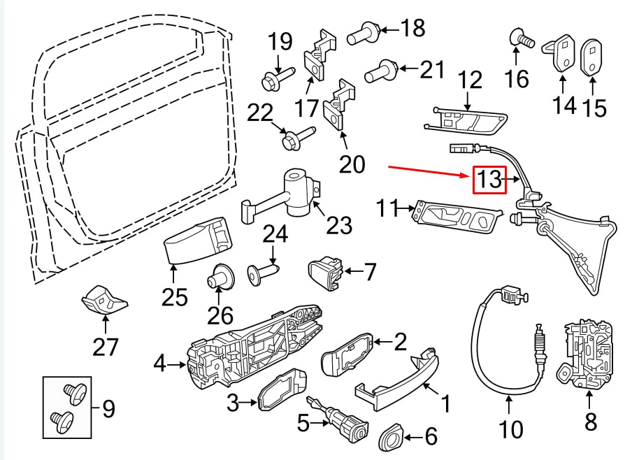 NEW VW JETTA MK6 16 FRONT DOOR LOCK LATCH CABLE 5C6837085C