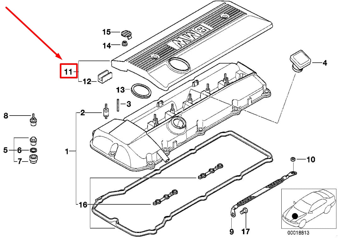 NEW BMW X3 E83 ENGINE COVER 11127526445 7526445 ORIGINAL