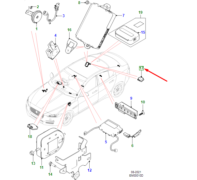 new jaguar xe x760 transceiver j9c20582 original