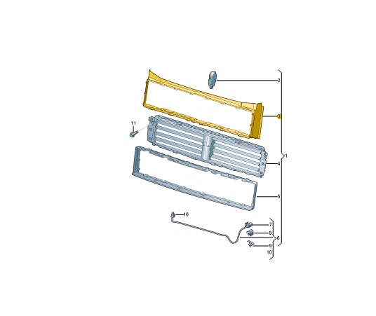 NEW VOLKSWAGEN E-GOLF MK7 5G FRESH AIR FLAP GRILLE SEAL 5GE122327A